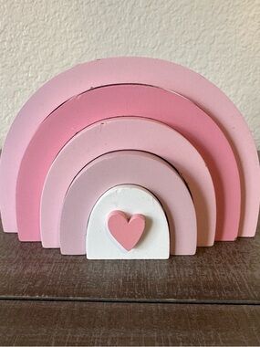 Hobby Lobby Pastel Pink Wooden Rainbow Stack